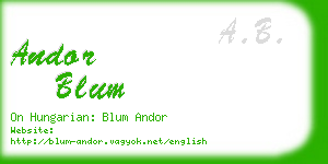 andor blum business card